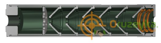 Глушник AFTactical S44A, .223 (5.56мм), 1/2x28 UNEF, AR15 | M4 | M5, Болтовик .223